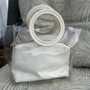 Forever 21 Translucent Satchel with White Pouch and Detail